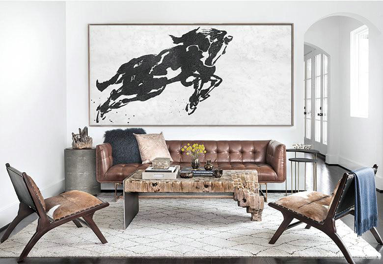 Large Abstract Wall Art,Oversized Horizontal Minimal Art On Canvas - Large Abstract Wall Art